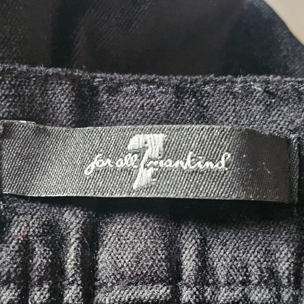 Seven For All Mankind Velour Ankle Pants Womens 31 Black Button Fly Preppy - Picture 5 of 9